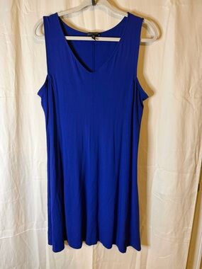 Eileen Fisher Cobalt Blue Sleeveless V-Neck Midi Dress